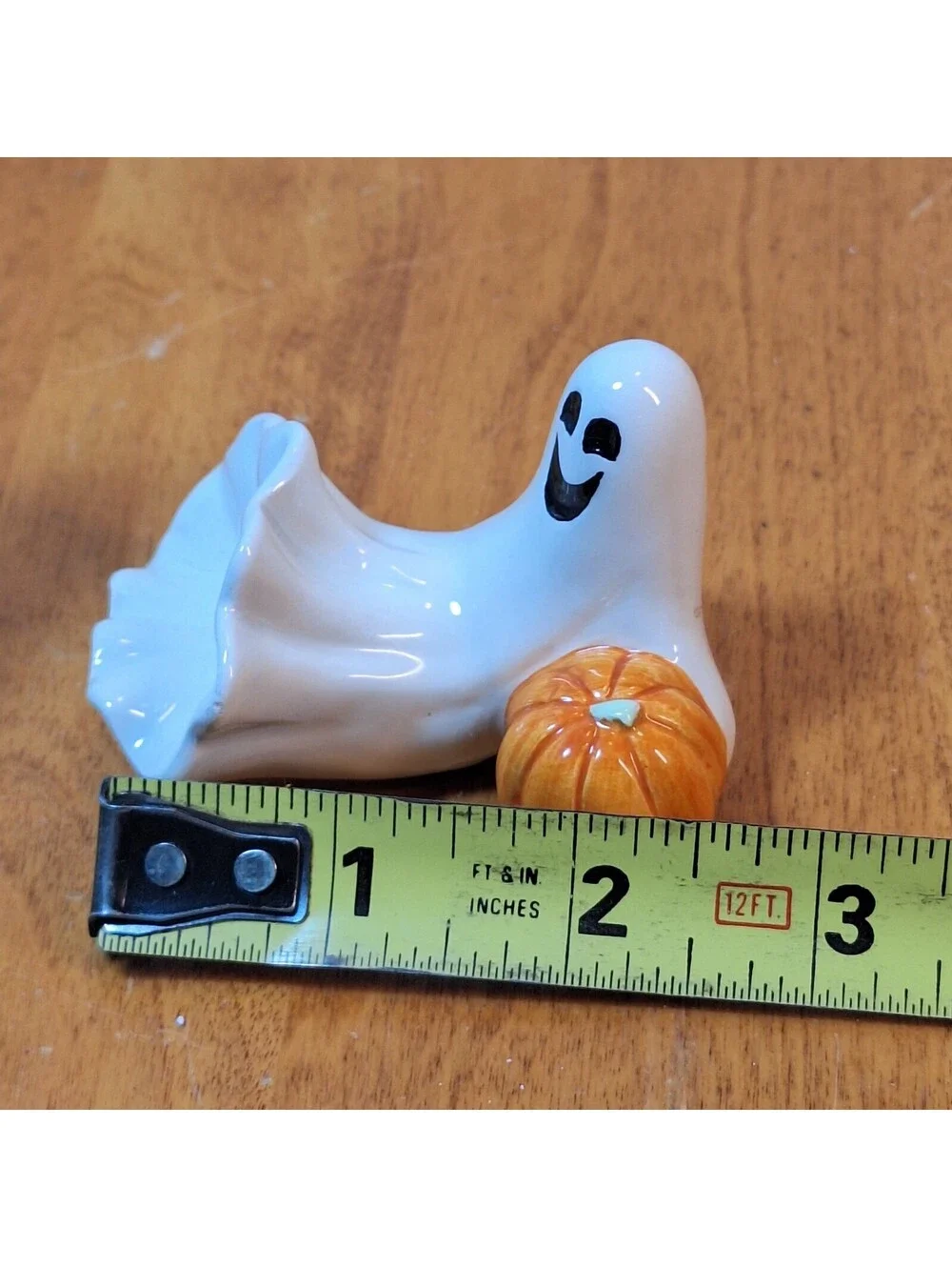 Fitz and Floyd Tumbling Halloween Ghost Pumpkin Figures Vintage Set of 3 Ghosts